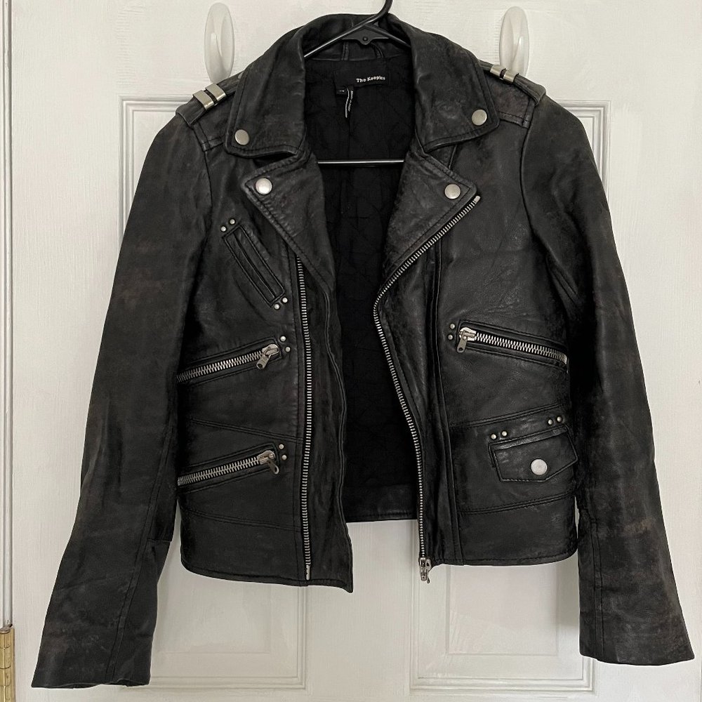 The Kooples Vintage Leather Jacket in size XS